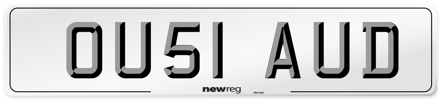 OU51 AUD Number Plate from New Reg